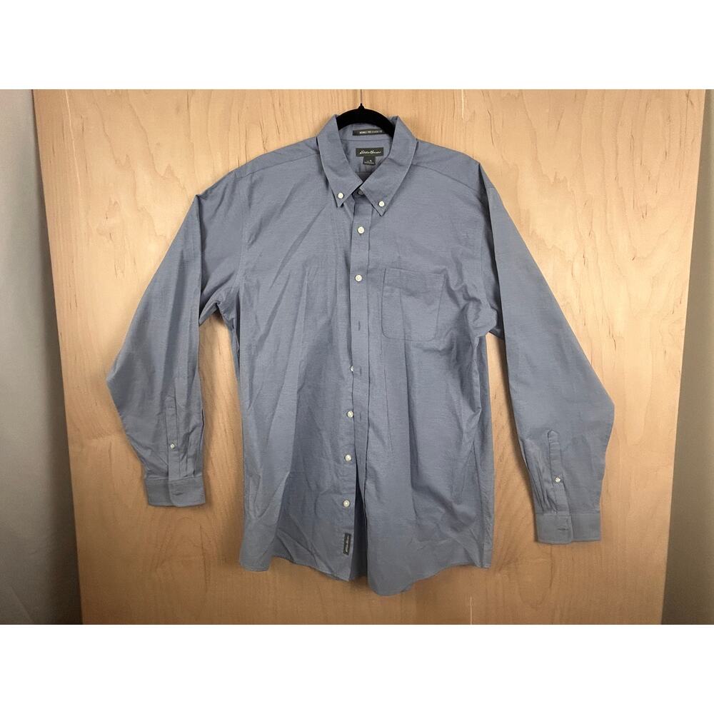 Eddie Bauer Wrinkle Free Classic Fit Shirt Men’s Large Tall Blue Button